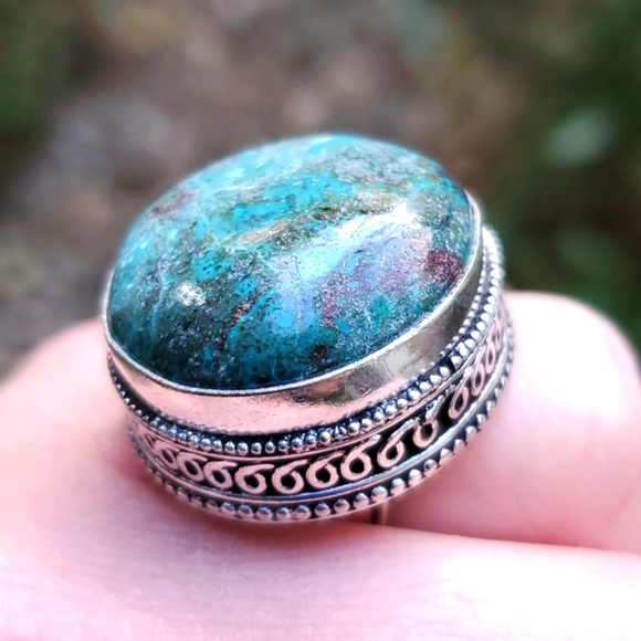 New Chrysocolla 925 Silver Ring. - Picture 15 of 16